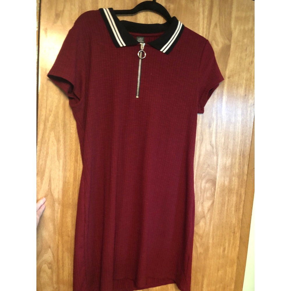 Polo dress with o-ring zip